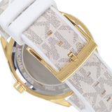 Michael Kors Jessa Multifunction Gold Dial White Leather Strap Watch For Women - MK7204