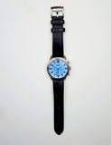 Fossil Pilot Chronograph Sky Blue Dial Black Leather Strap Watch for Men - FS5162