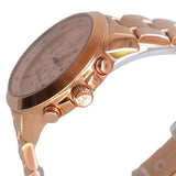 Michael Kors Runway Chronograph Rose Gold Dial Rose Gold Steel Strap Watch For Women - MK5778