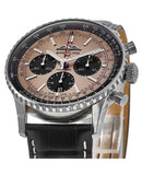 Breitling Navitimer B01 Chronograph 43 Brown Dial Black Leather Strap Watch for Men - AB0138241K1P1