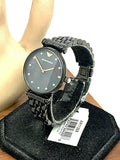 Emporio Armani Gianni T-Bar Quartz Black Mother of Pearl Dial Black Steel Strap Watch For Women - AR11268