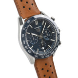 Tag Heuer Carrera Automatic Chronograph Blue Dial Brown Leather Strap Watch for Men - CBN2A1A.FC6537