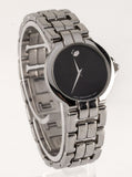 Movado Classic Quartz Black Dial Silver Steel Strap Watch for Men - 0606337