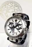 Versace Aion Chronograph White Dial Brown Leather Strap Watch for Men - VBR010017