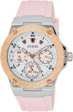 Guess Zena Quartz White Dial Pink Rubber Strap Watch For Women - W1094L4