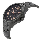 Fossil Cecile Multi Function Crystals Black Dial Black Steel Strap Watch for Women - AM4522