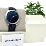 Michael Kors Slim Runway Analog Blue Dial Blue Leather Strap Watch For Men - MK8907