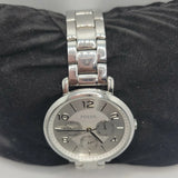 Fossil Jacqueline Silver Dial Silver Steel Strap Watch for Women - ES3664