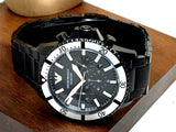 Emporio Armani Diver Chronograph Black Dial Black Steel Strap Watch For Men - AR80050