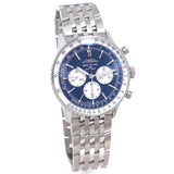 Breitling Navitimer B01 Chronograph 46 Blue Dial Silver Steel Strap Watch for Men - AB0137211C1A1