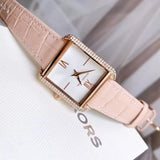 Michael Kors Lake Quartz White Dial Pink Leather Strap Watch For Women - MK2763