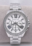 Michael Kors Wren Chronograph Silver Dial Silver Steel Strap Watch for Women - MK7429