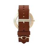 Coach Perry Analog Gold Dial Brown Leather Strap Watch for Women - 14503331-C