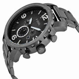 Fossil Nate Chronograph Gunmetal Dial Grey Steel Strap Watch for Men - JR1437