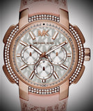 Michael Kors Sidney Multifunction White Dial Pink Silicone Strap Watch For Women - MK7222