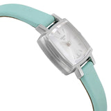 Tissot T Lady Lovely Square Silver Dial Light Green Leather Strap Watch for Women - T058.109.16.031.01