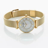 Emporio Armani Gianni T Bar Mother of Pearl Dial Gold Mesh Bracelet Watch For Women - AR11321