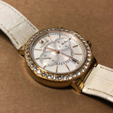 Swarovski Citra Sphere Chrono White Dial White Leather Strap Watch for Women - 5080602