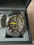 TAG Heuer watch with yellow accents