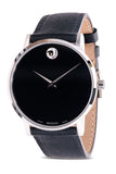 Movado Museum Classic Black Dial Black Leather Strap Watch for Men - 0607194