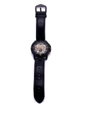 Fossil Grant Sport Automatic Skeleton Black Dial Black Leather Strap Watch for Men - ME3138