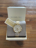 Michael Kors Portia Quartz White Dial Gold Steel Strap Watch for Women - MK3840