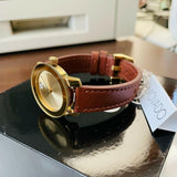 Movado Gold Watch with Brown Leather Strap
