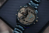 Diesel Daddy 2.0 Chronograph Quartz Grey Dial Blue Steel Strap Watch For Men - DZ7414