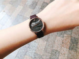 Emporio Armani Quartz Grey Dial Brown Leather Strap Watch For Women - AR11172