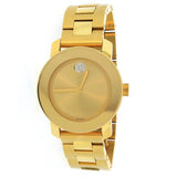 Movado Bold Gold Dial Yellow Gold Steel Strap Watch for Women - 3600104