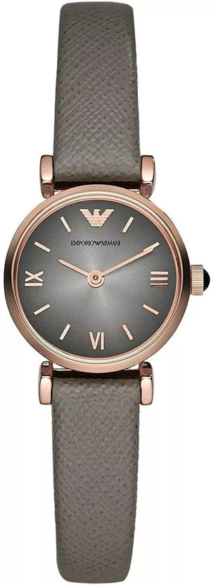 Emporio Armani Gianni T Bar Quartz Gray Dial Gray Leather Strap Watch For Women - AR1727