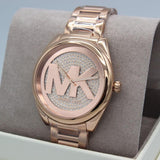 Michael Kors Janelle Three Hand Rose Gold Dial Two Tone Steel Strap Watch For Women - MK7089