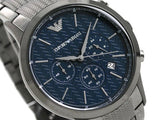 Emporio Armani Renato Chronograph Quartz Blue Dial Grey Steel Strap Watch For Men - AR2505