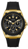 Guess Legacy Black Dial Black Rubber Strap Watch for Men - W1049G5