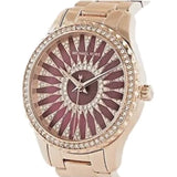 Michael Kors Layton Three Hand Red Dial Rose Gold Steel Strap Watch For Women - MK6893