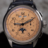 Breitling Premier B25 Datora 42 Beige Dial Brown Leather Strap Watch for Men - AB2510201K1P1