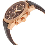 Guess Exec Chronograph Brown Dial Brown Leather Strap Watch For Men - W0076G4