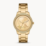 Michael Kors Tibby Three Hand Gold Dial Gold Steel Strap Watch For Women - MK6879