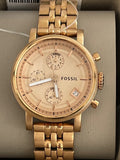 Fossil Boyfriend Chronograph Rose Gold Dial Rose Gold Steel Strap Watch for Women - ES3380