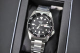 Seiko 5 Sports SKX Automatic Black Dial Silver Steel Strap Watch For Men - SRPK29K1