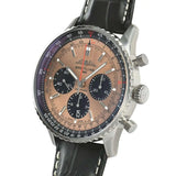 Breitling Navitimer B01 Chronograph 43 Brown Dial Black Leather Strap Watch for Men - AB0138241K1P1