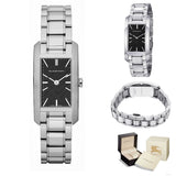 Burberry Heritage Black Dial Silver Steel Strap Watch For Women - BU9601