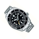 Seiko Prosprex Dark Depths GMT Automatic Black Dial Silver Steel Strap Watch For Men - SPB383J1