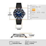 Emporio Armani Diver Three-Hand Quartz Blue Dial Blue Leather Strap Watch For Men - AR11516