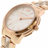 Michael Kors Runway Mercer Mother of Pearl White Dial Two Tone Steel Strap Watch For Women - MK6674