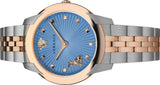 Versace Audrey Quartz Blue Dial Two Tone Steel Strap Watch for Women - VELR00619