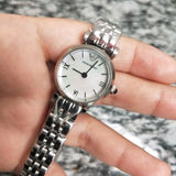 Emporio Armani Gianni T Bar Mother of Pearl Dial Silver Steel Strap Watch For Women - AR1688