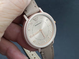 Emporio Armani Kappa Quartz Rose Gold Dial Pink Leather Strap Watch For Women - AR11010