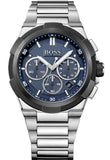 Hugo Boss Supernova Chronograph Blue Dial Silver Steel Strap Watch for Men - 1513360