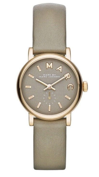 Marc Jacobs Baker Grey Dial Grey Leather Strap Watch for Women - MBM1318